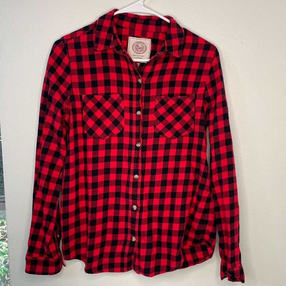 Authentic American Heritage SO Buffalo Plaid Button Up Flannel